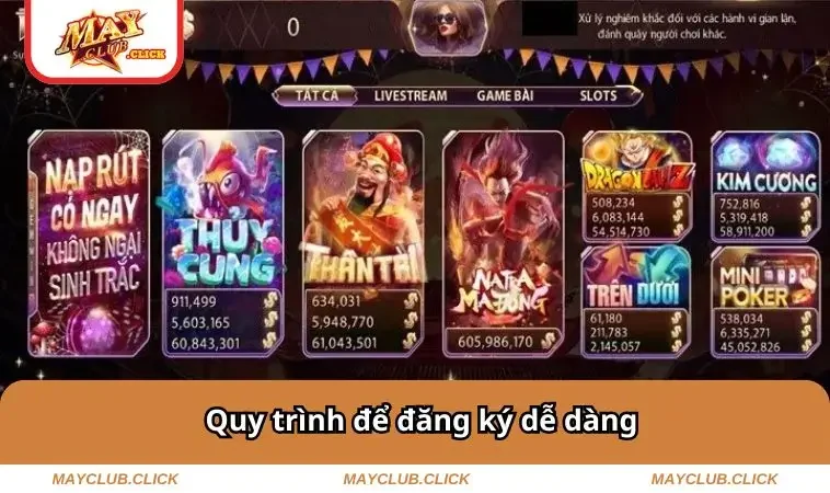 Quy trình để đăng ký dễ dàng